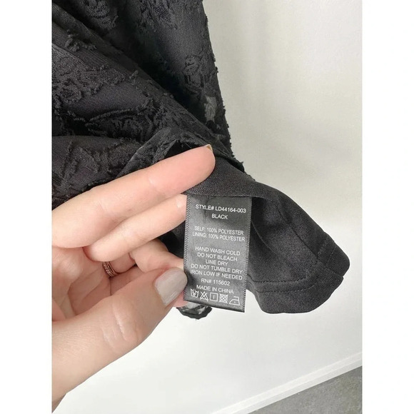 Nordstrom Lush Black Textured Puff Sleeve Mini Dress - Size Small - Picture 8 of 8